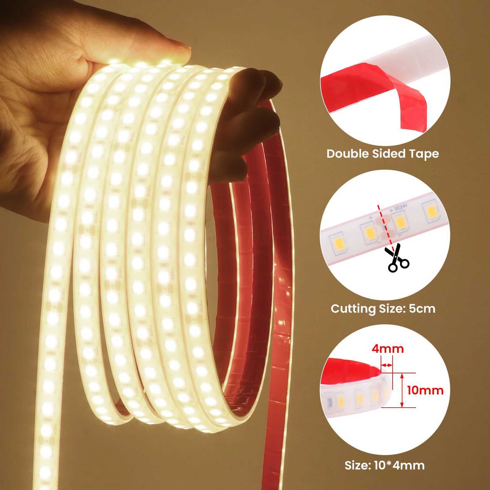 Solar LED Strip Lights Outdoor IP68 Waterproof DC 24V White/Red/Green/Blue/Yellow/Pink 1M-10M Garden Courtyard Decoration Light W250701