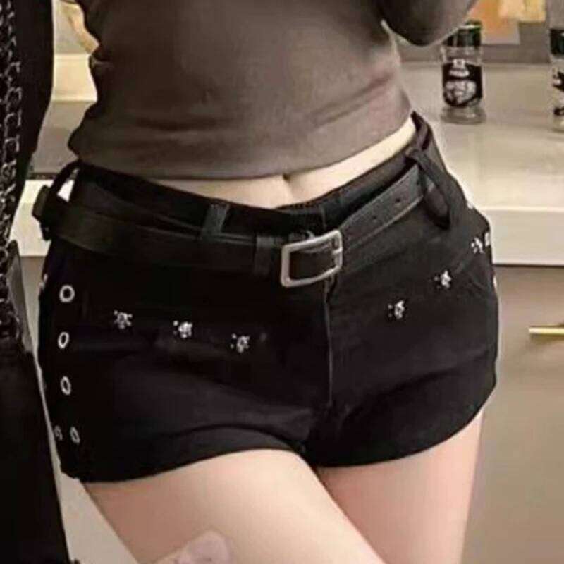 hoodie Women's Wear Woman Popular Sexy Low Waist Y2k Jeans Female Korean Fashion Mini Pants Girls Vintage Designer Gothic Black Denim Shorts jack