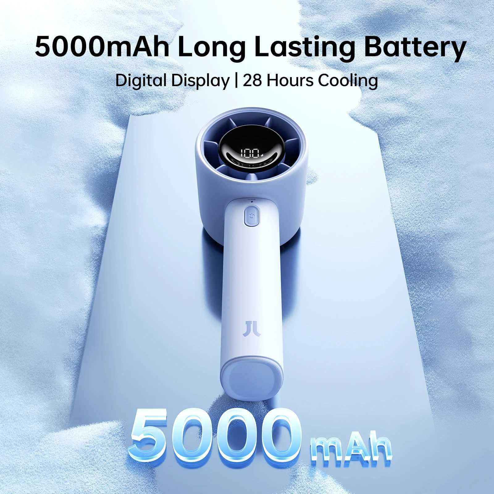 JISULIFE New Arrival Portable Handheld Mini Fan Life10s 5000mAh Battery Long Lasting Power 5 Wind Speeds Summer Essential M250702