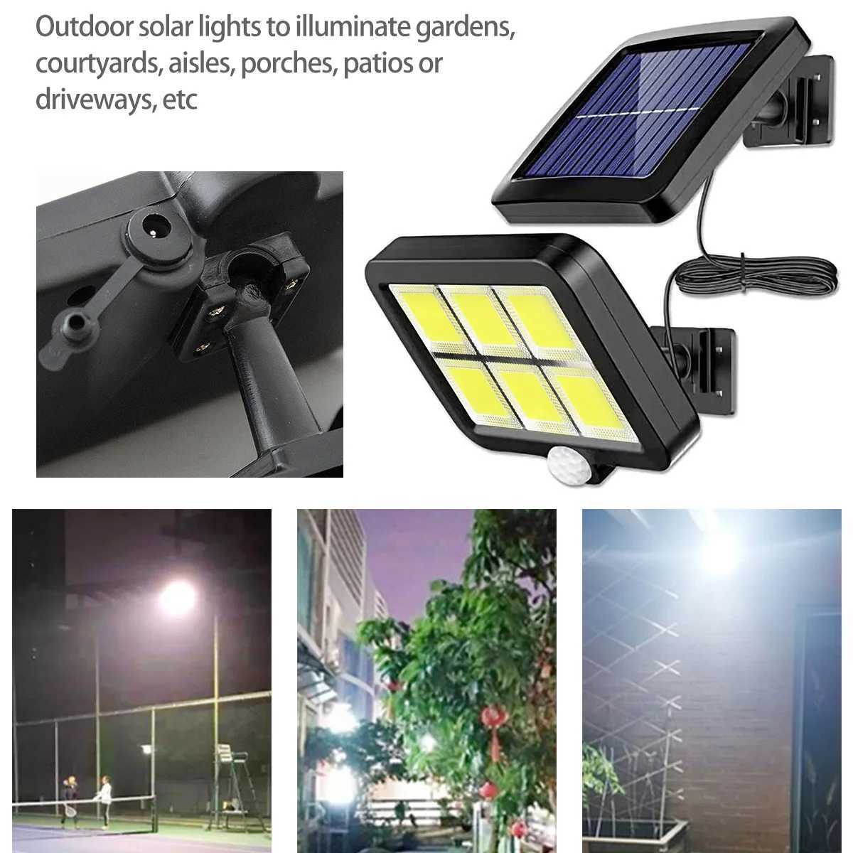 120COB Solar Street Light Motion Sensor Solar Light with 5m Extension Cord Indoor and Outdoor Lighting Wall Light SpotlightXJ250624