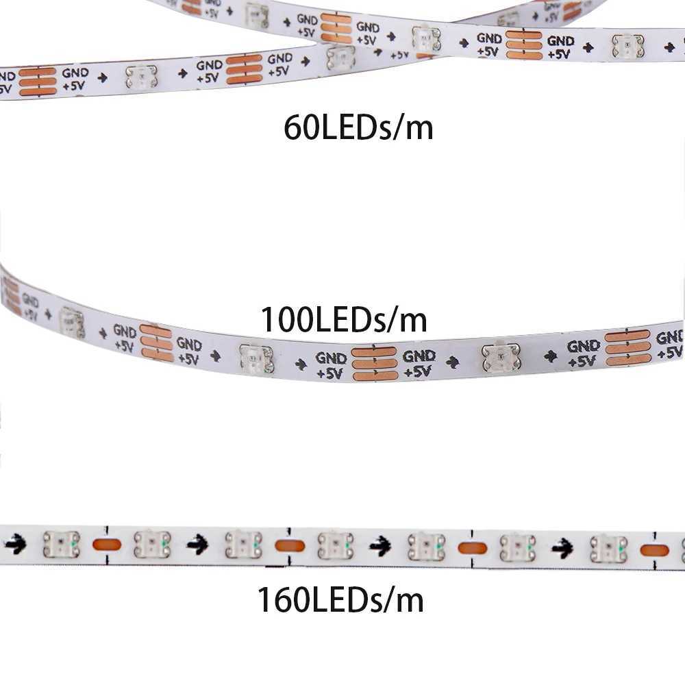 Super Thin 3mm WS2812b LED Strip Light DC 5V 12V Individually Addressable SPI RGB Pixel LED Tape Ribbon Dream Color DIY W250701