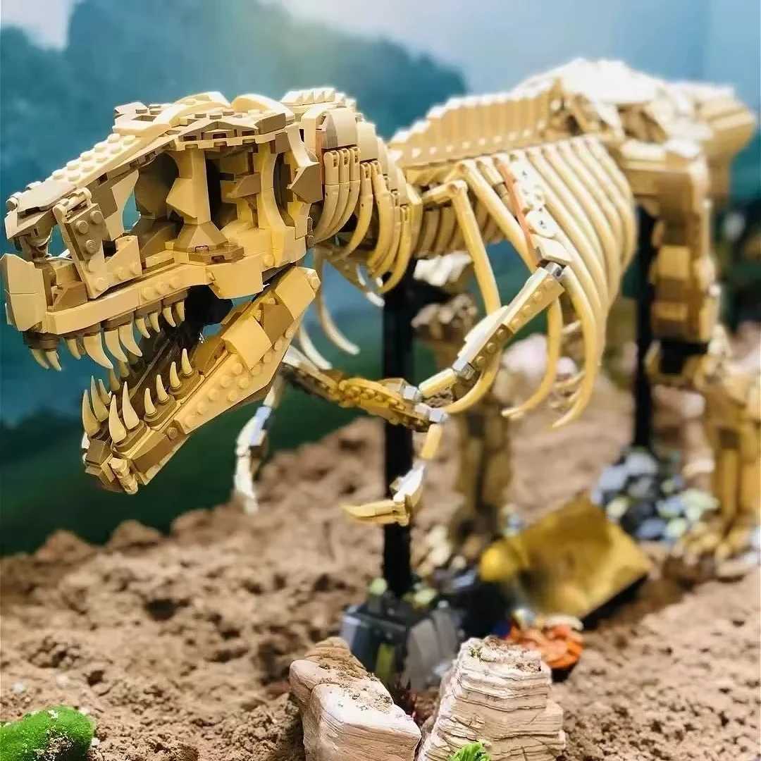 New Dinosaur Park Series Dinosaur Fossil rannosaurus Creative Set Assembly Building Blocks Display Toys Children Gifts Adult C XJ250702
