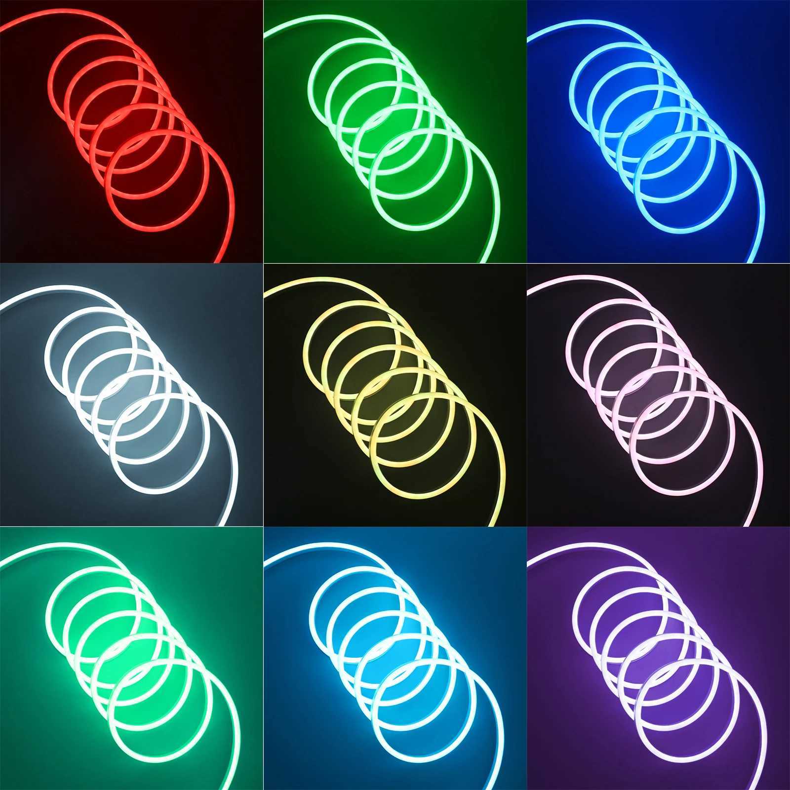 DC 5V 3AA Battery Powered RGB Neon Strip Light Home Decor Flexible Ribbon Tape Rope LED Strip W250701