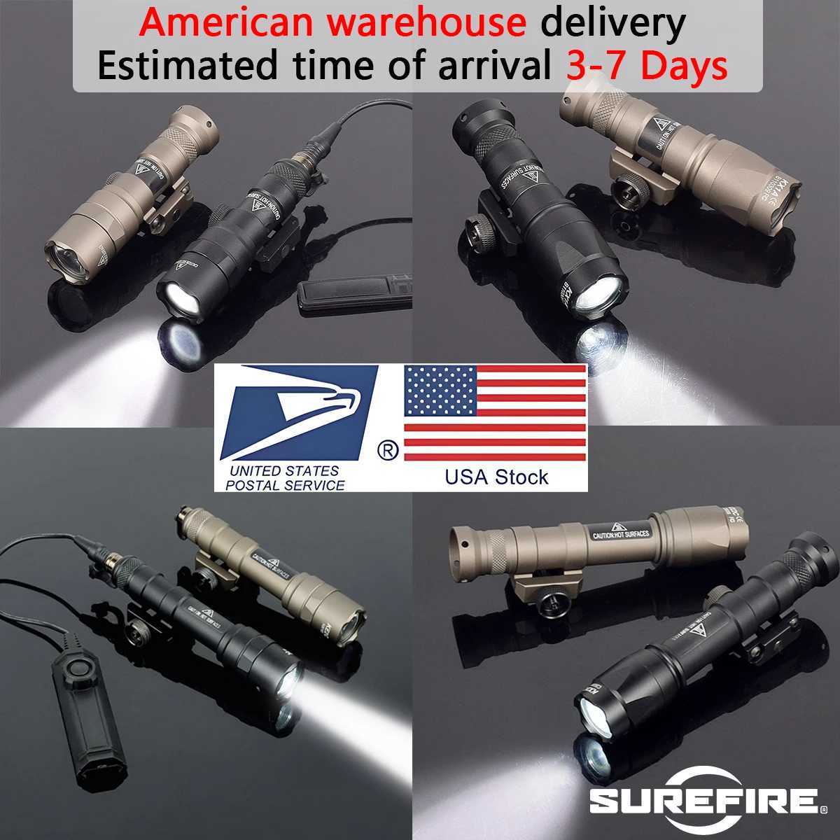 Tactical Surefire M300 M600 M600C M600B Powerful Flashlight Dual Switch Fit 20mm Rail Rifle M300C M300B Weapon Gun LED Light XJ250701