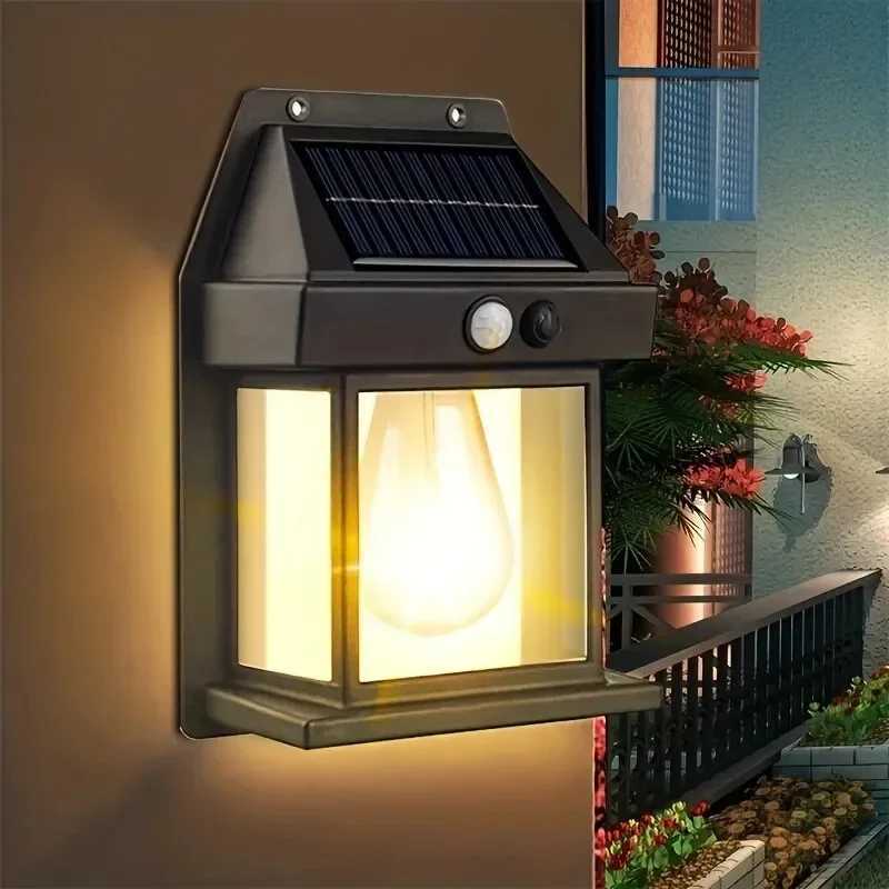 4PCS Solar Wall Street Lamp Waterproof Warm Light With Sensor Garden Decoration Solar Powered LED Outdoor Lighting Country House XJ250624