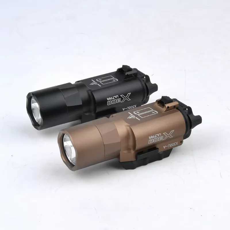 Tactical Surefire X300U X300 Ultra X300U-A Flashlight 600 Lumens LED Pistol Light Airsoft Rifle Hunting Gun Weapon Light 20MM Rail XJ250701