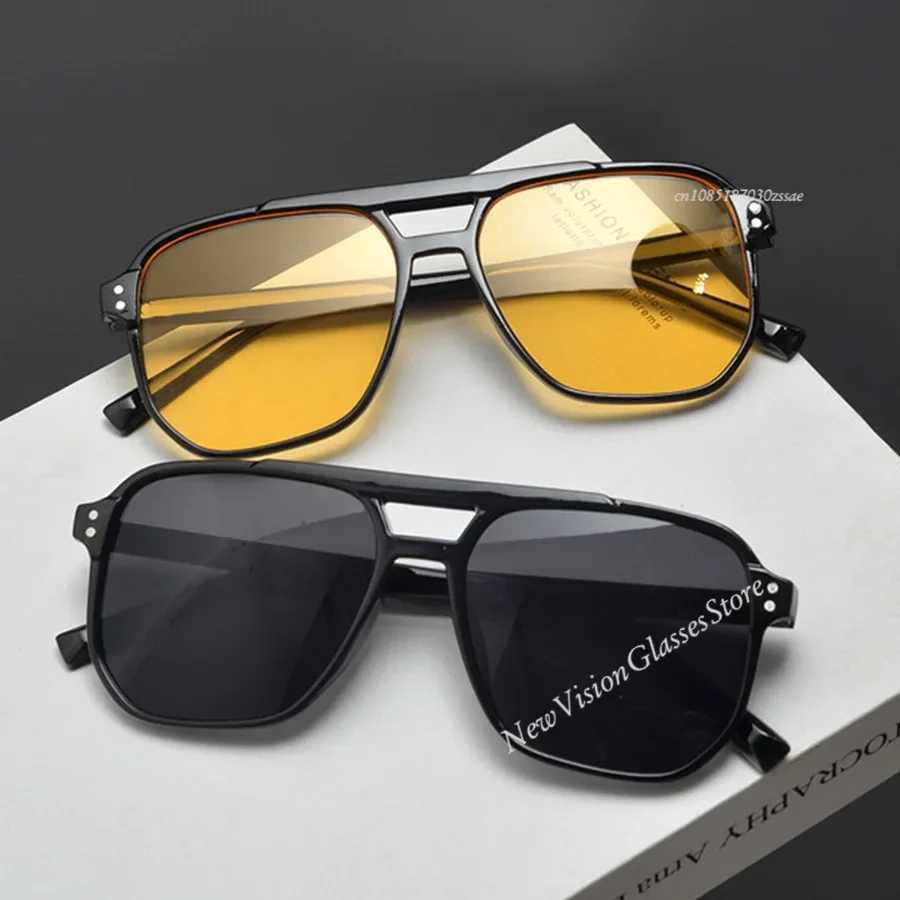 Vintage Men Women Big Sunglasses Men Square Shades Brand Designer Unisex Sun Glasses Black Lense Male Female Sunglasses UV400 H260421