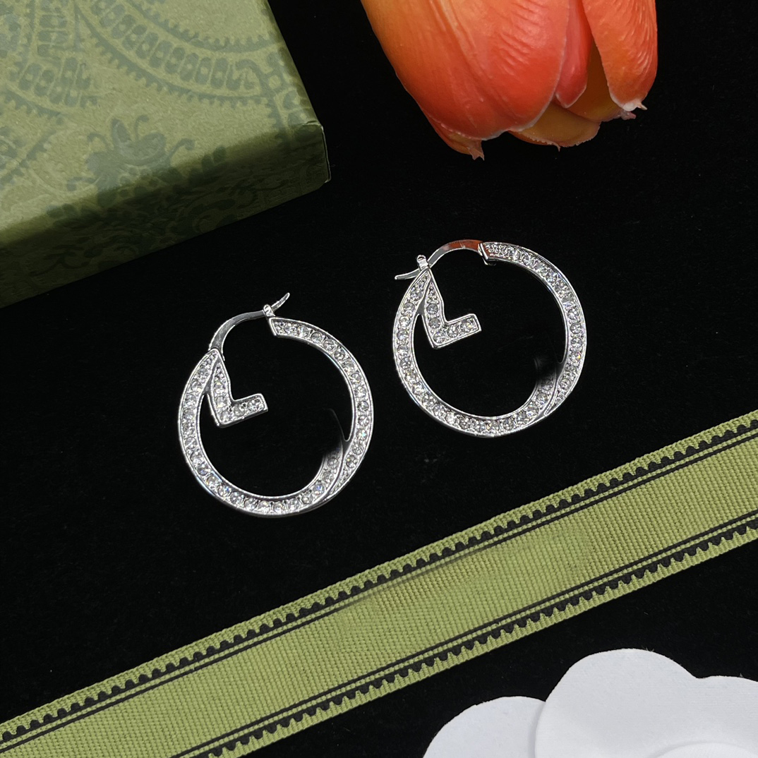 Designer Earrings Classic Letters Hoop Earrings 18k Gold Silver Stud Crystal Pearl Dangle Earrings for Women Men Party Geometric Ear Jewelry Christmas Love Gift