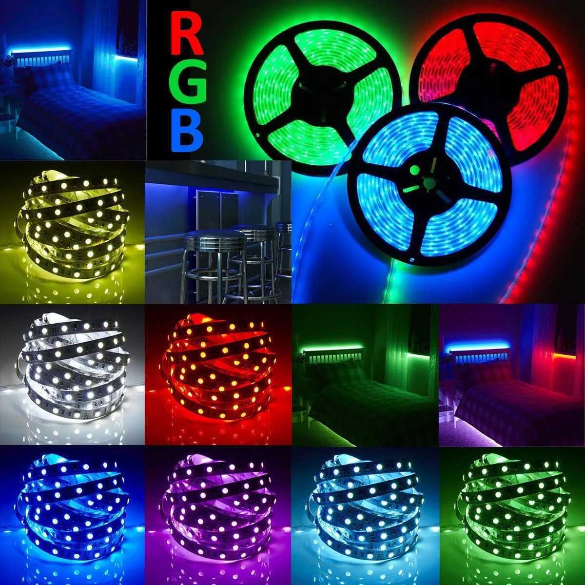 RGB 5050 LED Strip Lights 1-15M 5V USB LED Light Strip Flexible Lamp Tape Ribbon Diode for Home Party Decoration TV Backlight W250701