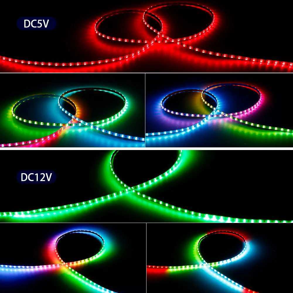 DC5V/12V RGB Dream color changing LED Strip Lights WS2812 2020 Ultra Narrow 2.7mm 160Leds/m Smart individually addressable Digit W250701