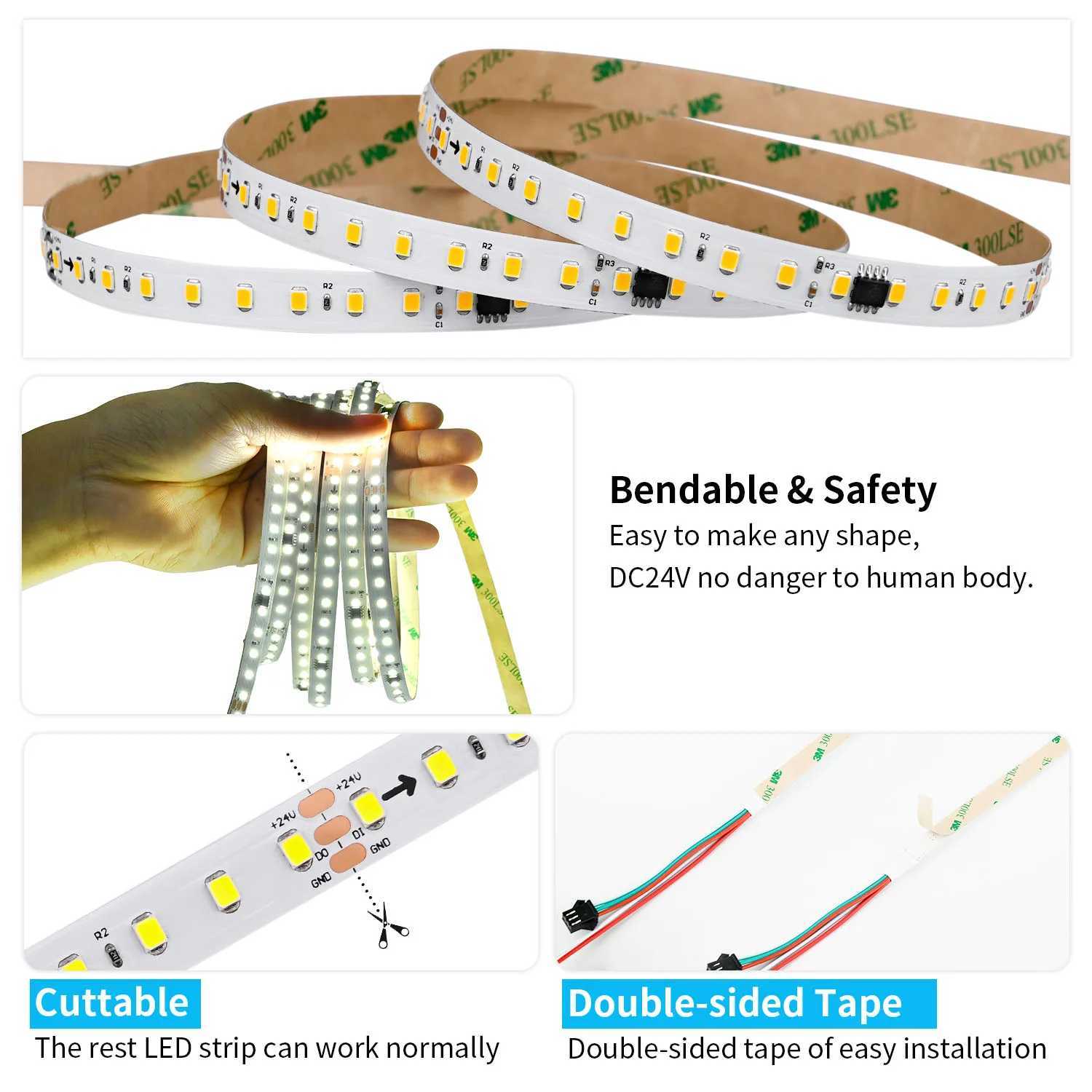 10m WS2811 Running Water Flowing LED Strip Light SMD2835 Horse Race Pixel Addressable Flexible Linear Lamp Set 120LEDs/m DC24V W250701