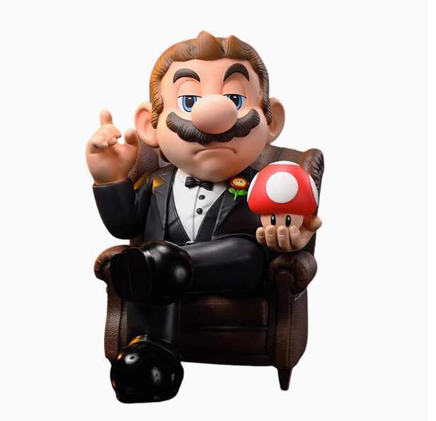 Trendy GK Super Series Cosplay Mario Figurine Gift with Double Base Approximately 16CM