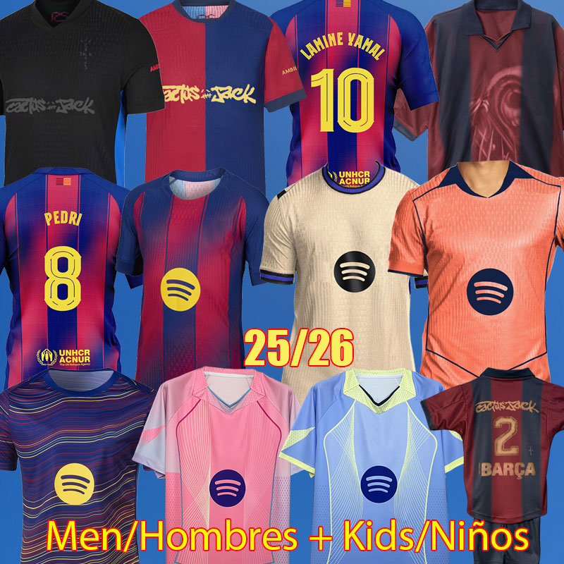 25 26 soccer jerseys 2025 2026 PEDRI LEWANDOWSKI ANSU FATI GAVI FERRAN RAPHINHA GUNDOGAN Camisetas de F. DE JONG DEMBELE Home Away Football Shirt men kids