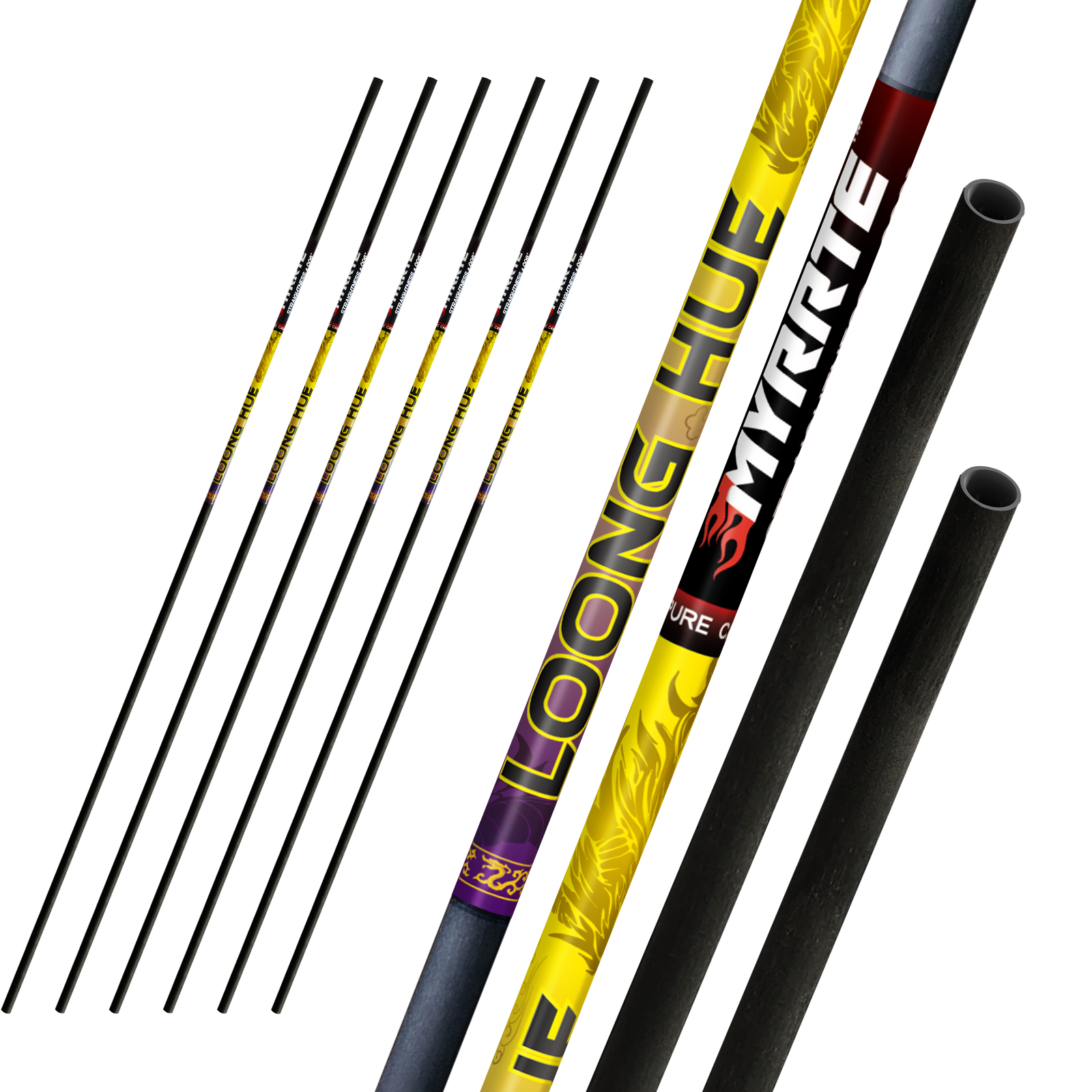 31-inch Carbon Shaft +/-.006 Straightness Spine 350-1500 DIY Pure Carbon Arrow Shaft Arrows Hunting Shooting Shaft Can Be Customized (6Pcs)