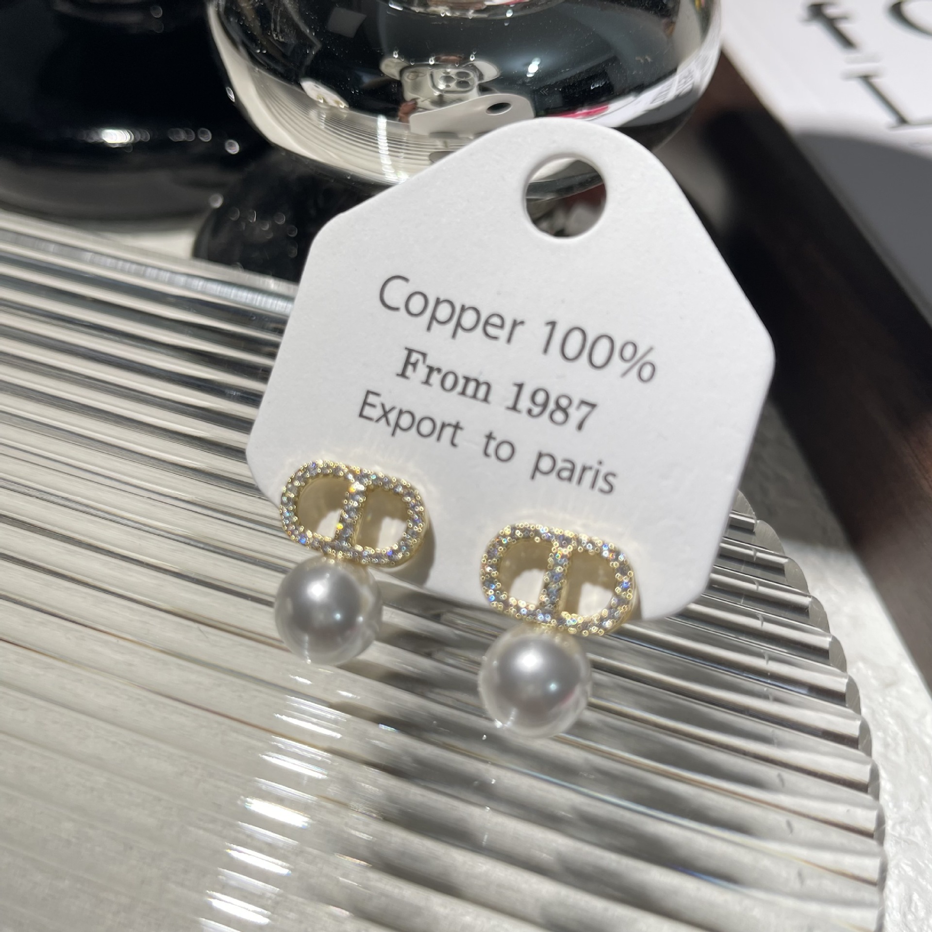 Elegant Zircon Pearl Letter Stud Ladies' Jewelry Earrings Earrings For Women Unique Design High-end Designer Earrings Earrings New Trendy Fashion