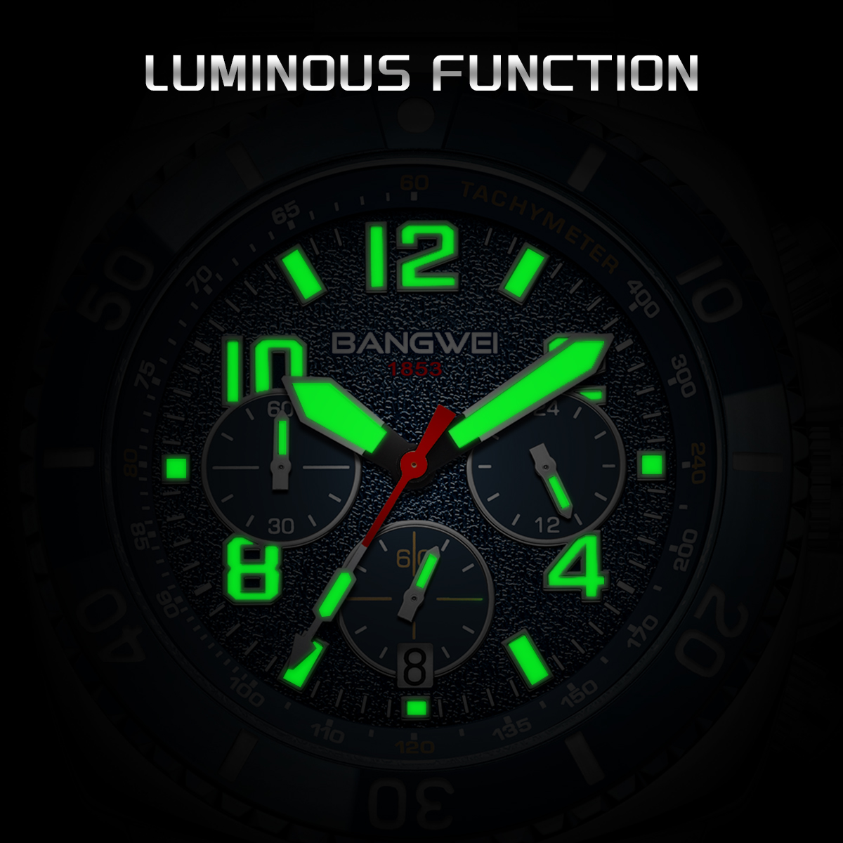 FOXBOX Men's Quartz Watch Fashion Business Watch Multifunctional Chronograph 24-hour Small Dial Holiday Gift Teen Watch Waterproof Watch