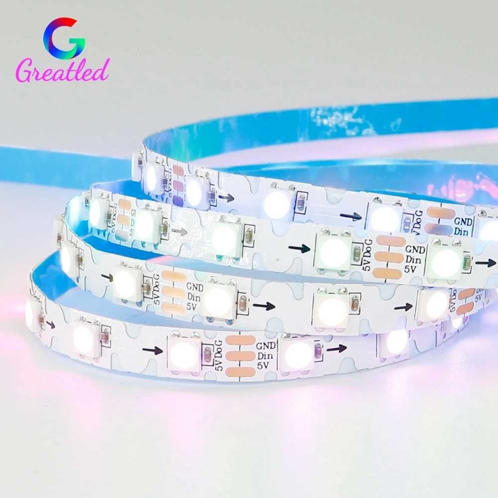 WS2812B WS2815 S Shape 8mm LED Strip 60LED/m 5050 RGB Pixel IC Individually Addressable LED Tape Light Bendable DC5V/DC12V W250701