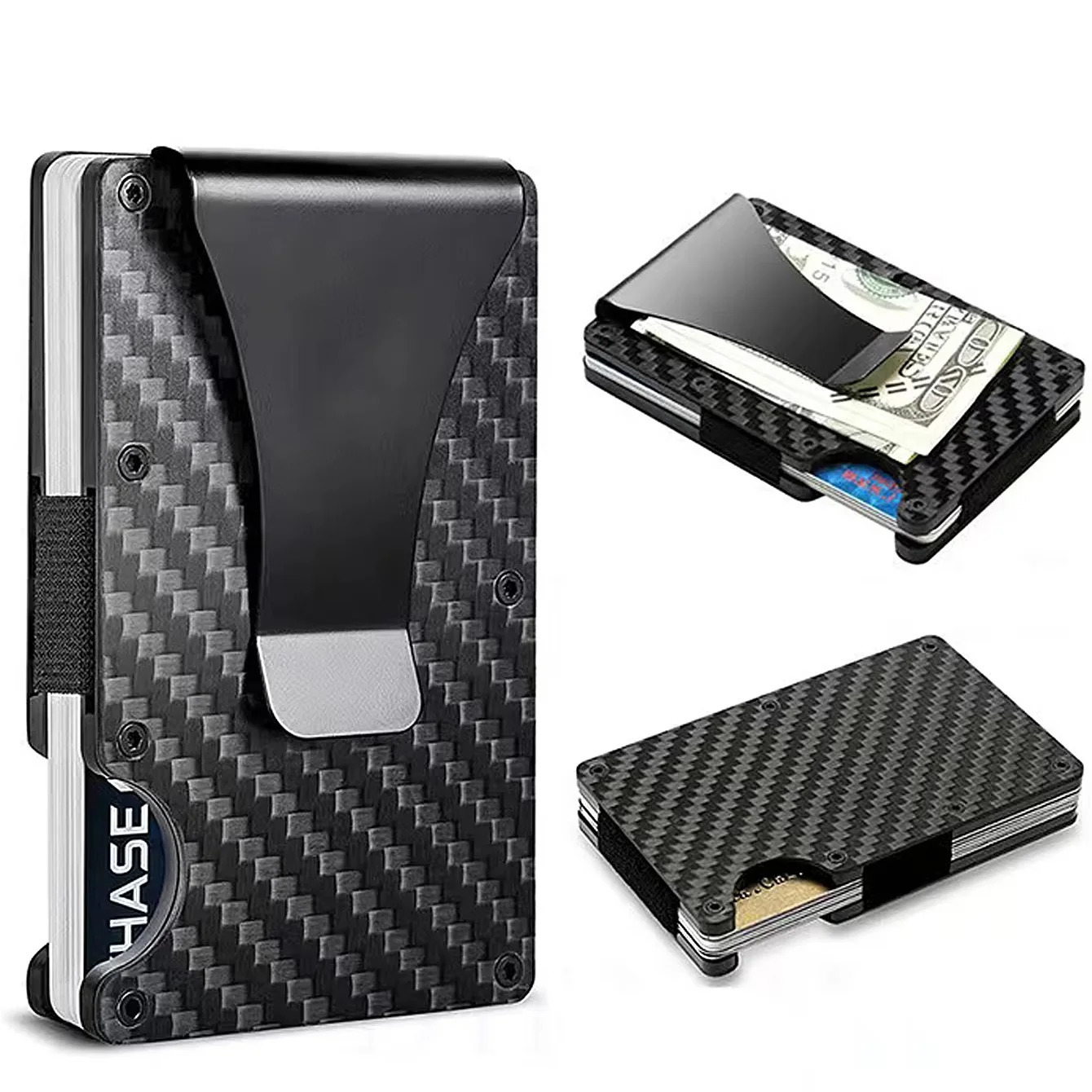 ANTI Rfid Blocking Carbon Fiber Metal Card Holder Wallets Men Slim Thin Mini Wallet Male Money Bags Small Minimalist Male Purse 250702