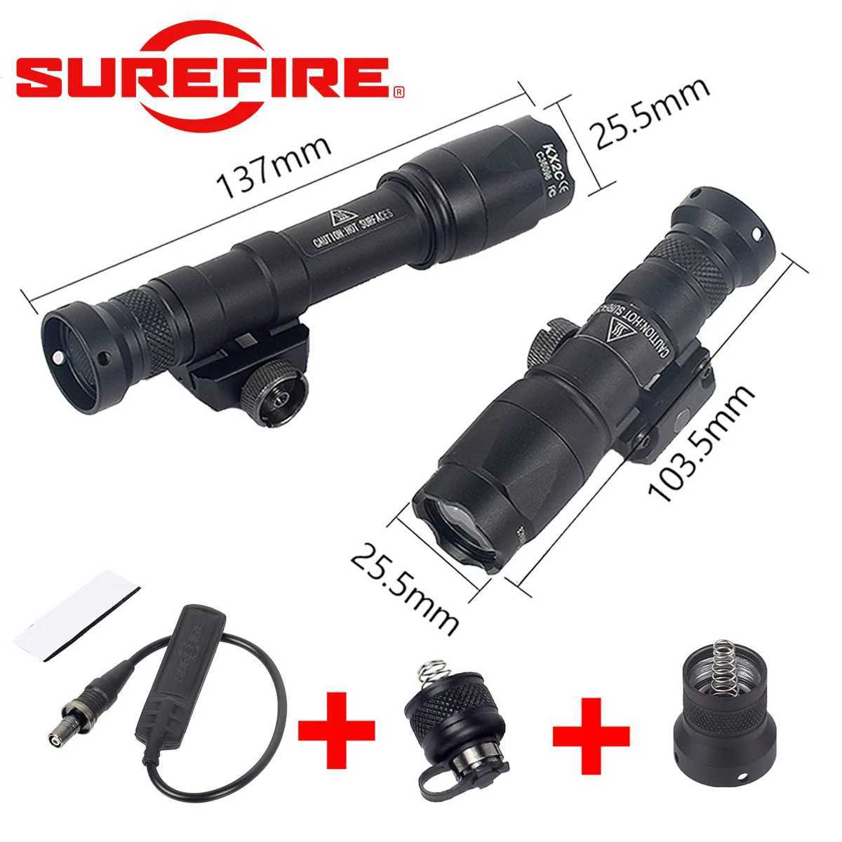 Tactical Scout Light SureFire M300 M600 M300B M600B M600C Dual Pressure Switch Rifle Hunting Weapon Flashlight LED SF Gun Lamp XJ250701