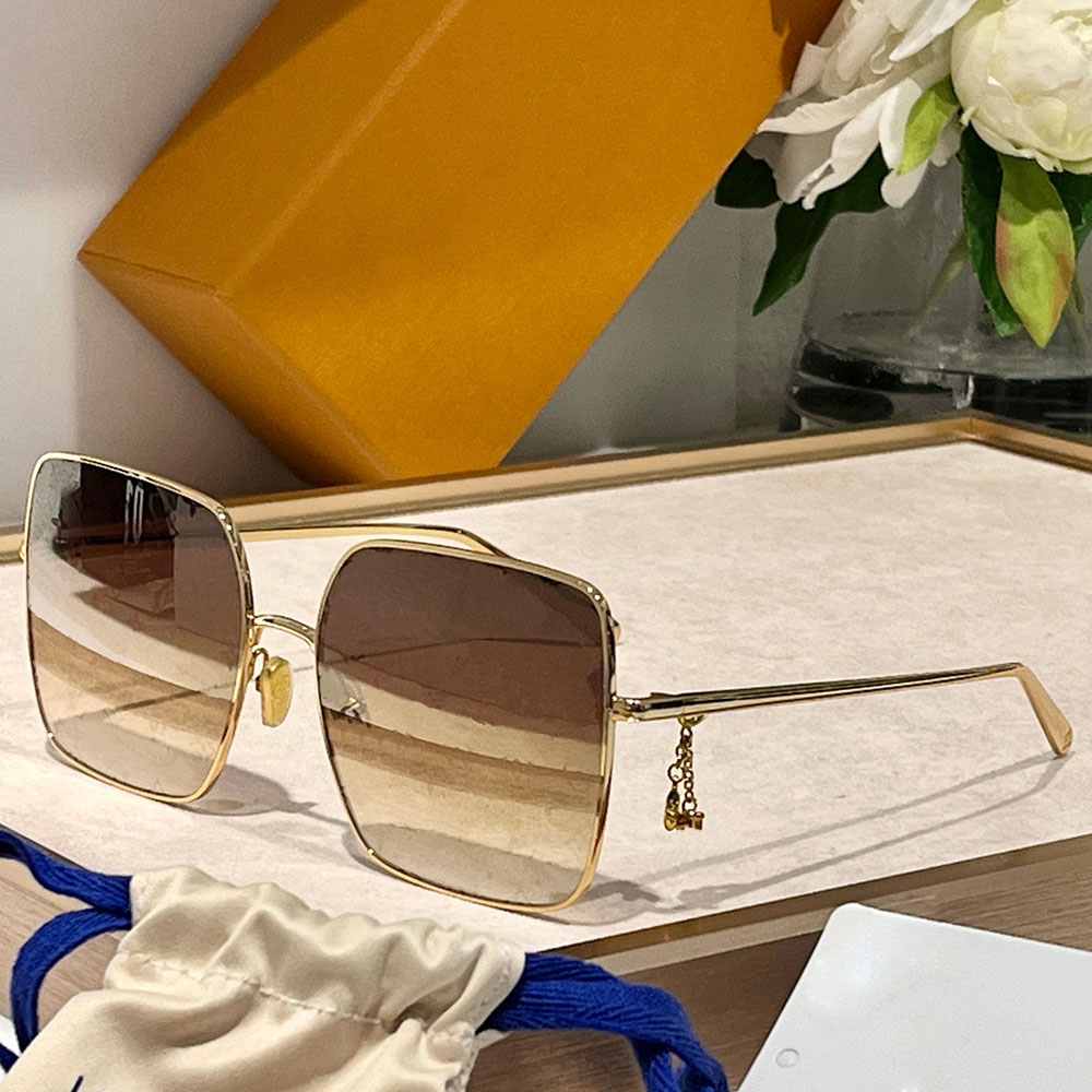 Charm Cat Eye Sunglasses Z1720U Brand Womens Designer Metal Frame Sunglasses Classic Style Oversized glasses Monogram Flower studs on lenses Sunglasses with box