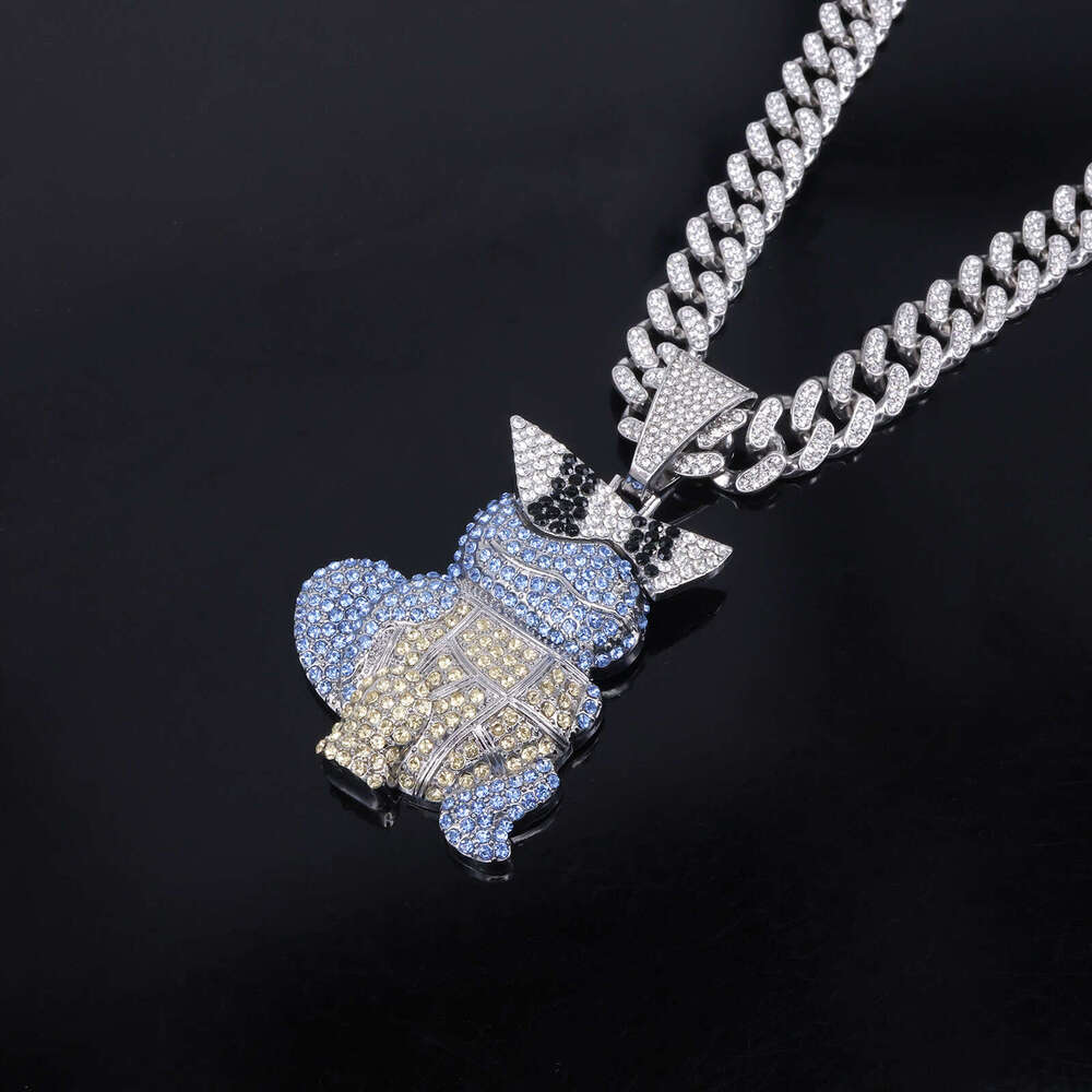 Trendy Rap Cartoon Turtle 3D Personality Squirtle Hip-Hop Style Inlaid Pendant b65