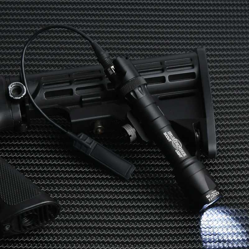Airsoft Flashlight Scout Light Tactical Surefir M600 M300 Modbutton Switch M-Lok Keymod Hunting Weapon Lamp Rifle White LEDXJ250701