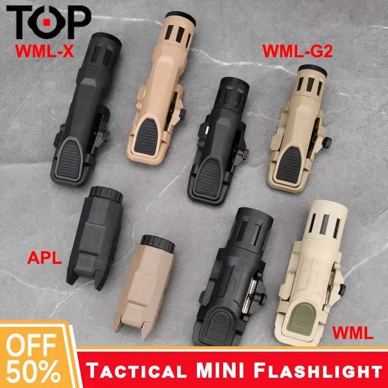 WADSN Tactical Airsoft APL WML Flashlight WML-G2/WML-X Super Bright Helmet Lamp Handgun Glock 17 19 Weapon Hunting Scout Light XJ250701