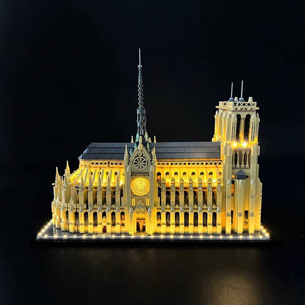 BYB LED Light Kit For 21061 Notre-Dame de Paris Building Blocks Decorative Lamp Remote Control Not Included Building XJ250702