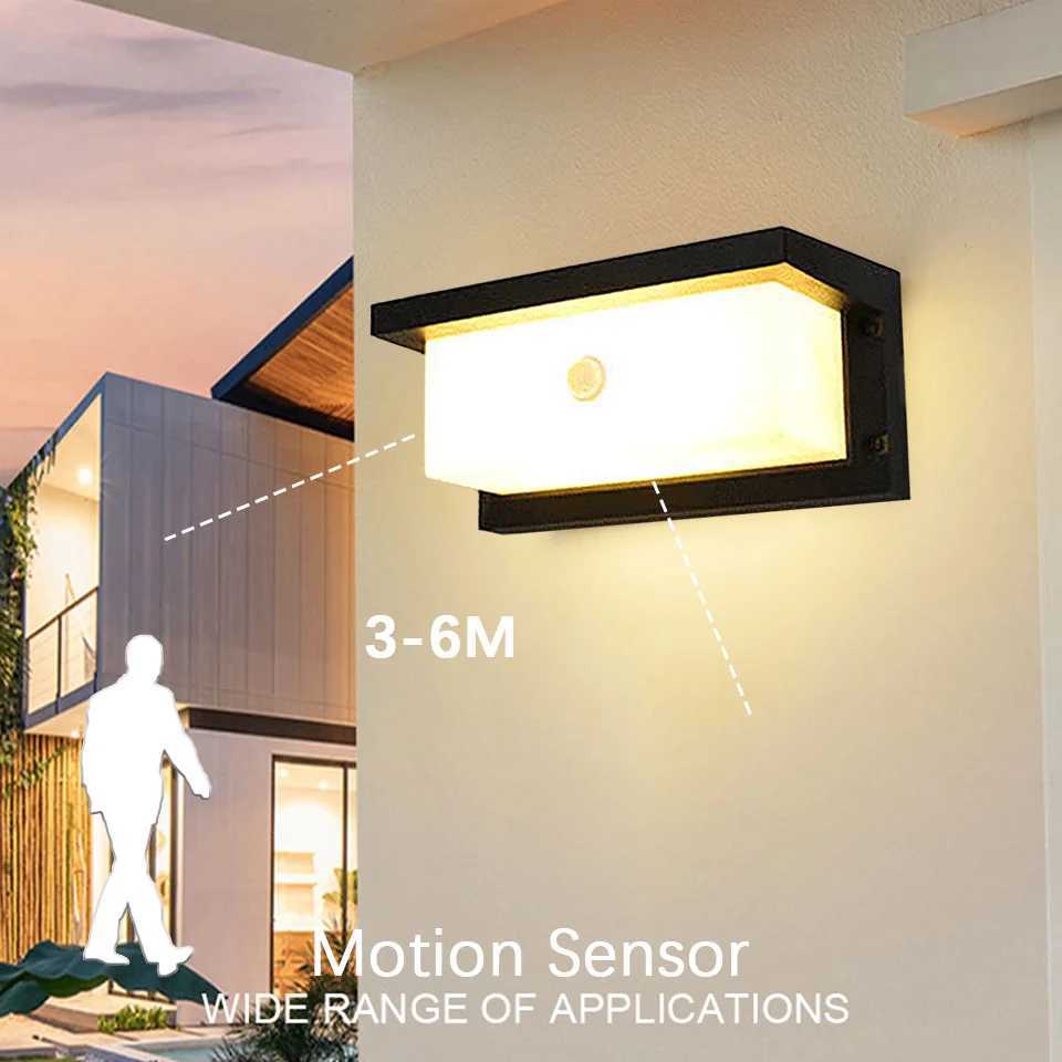 Led Wall Lights PIR Motion Sensor Outdoor Lamps Waterproof AC85-265V 16/30W Wall Lights Garden Porch Balcony For Home AccessorieXJ250624