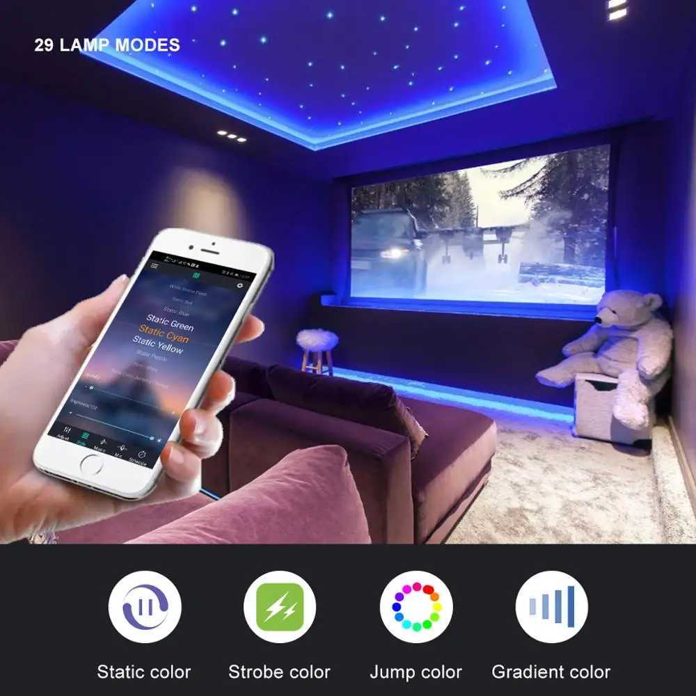 5V USB Bluetooth RGB LED Strip Light Room Neon Backlight Smart LED Tape Lamp For TV HDTV Background Decoration Lighting Ribbon W250701