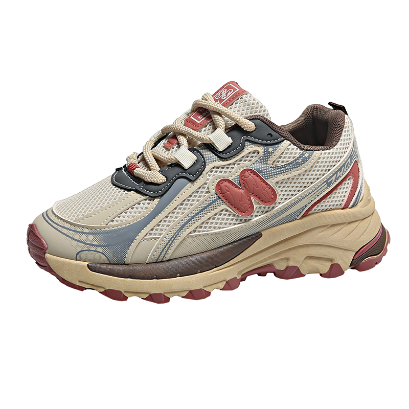 Dad's shoes, women's thick soled casual shoes, Korean style versatile retro breathable niche design sports shoes