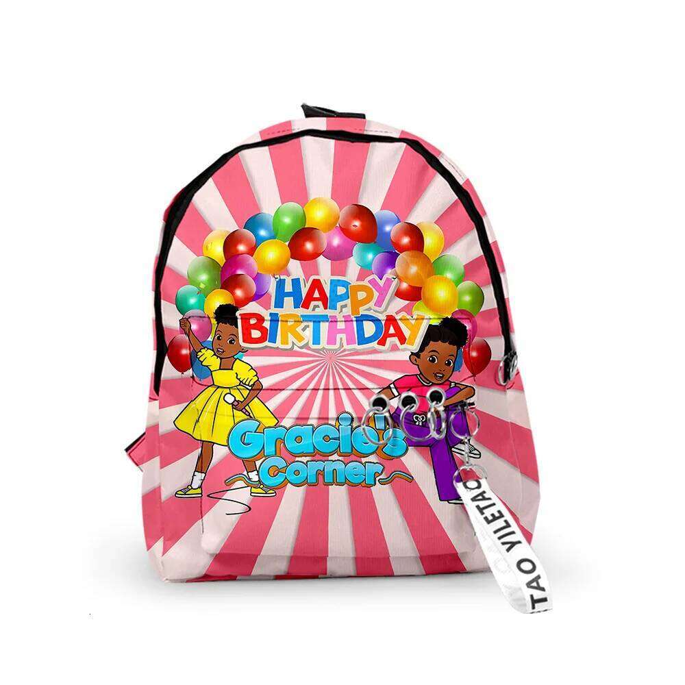 Hip Hop Novelty Gracies Corner Boys/Girls pupil School Bags 3D Print Keychains Oxford Waterproof Cute Small Backpacks