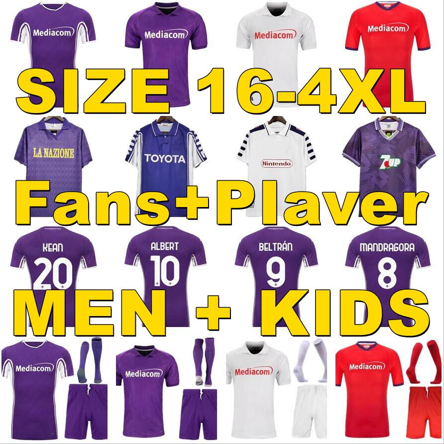 2025 2026 Fiorentinas Soccer jerseys Sweatshirt 91 92 93 97 98 99 BATISTUTA R.BAGGIO DUNGA 1995 1996 Retro classic Fiorentinas kids kit Football shirt chandal futbol