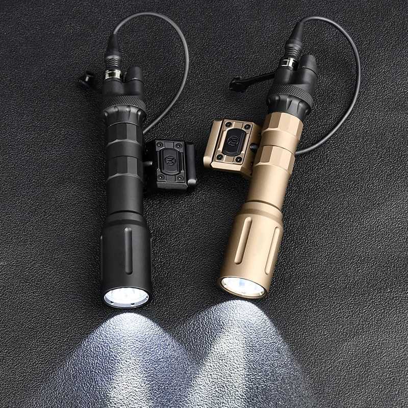 Tactical 1300 Lumens LED Powerful Flashlight Metal PLHv2 Scout Weapon Light For 20MM Picatinny Rail Hunting Airsoft Dual Switch XJ250701