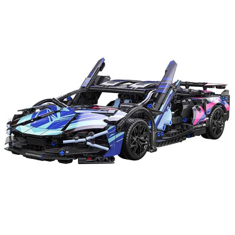 1314pcs black purple Lamborghini Sian sports car building blocks assembly remote control racing brick toy birthday gift 2025XJ250702