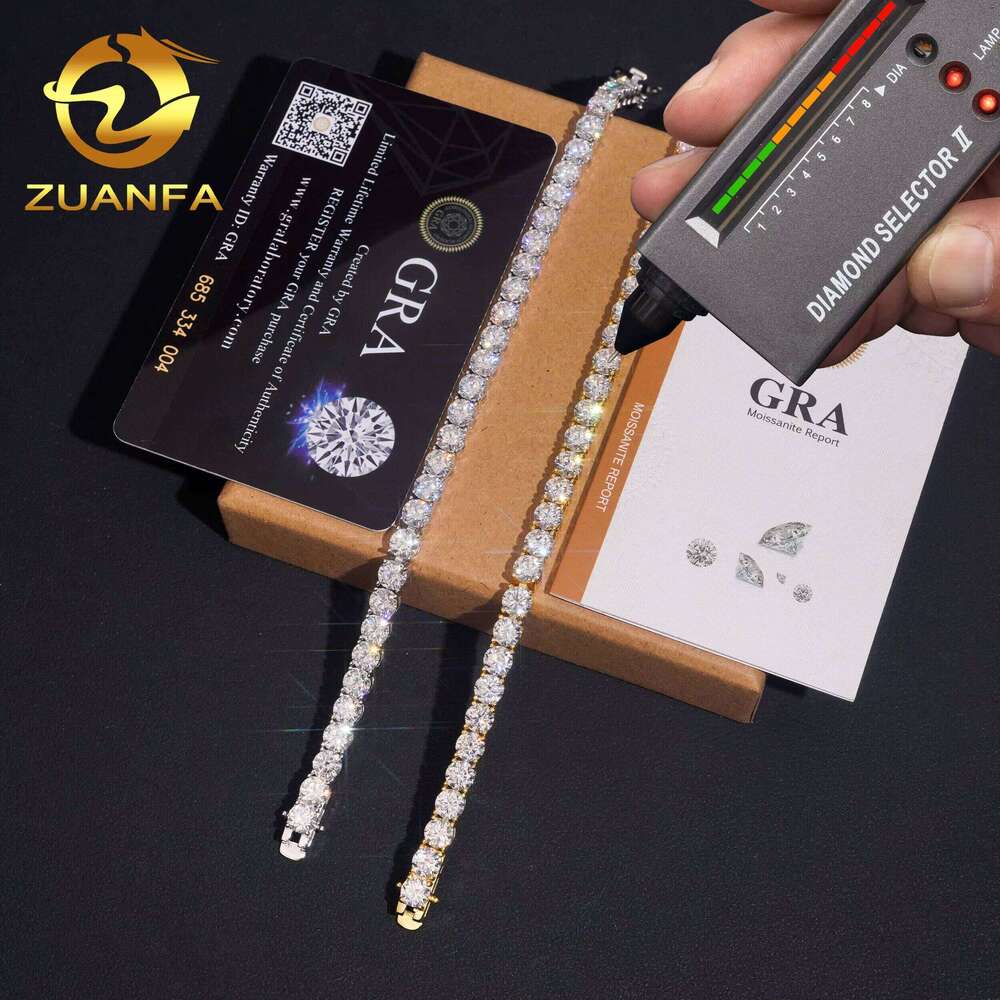 5Mm Sier Tennis From The Usa Tested And Passed Iced Out HipHop Jewelry Quartz Bracelet