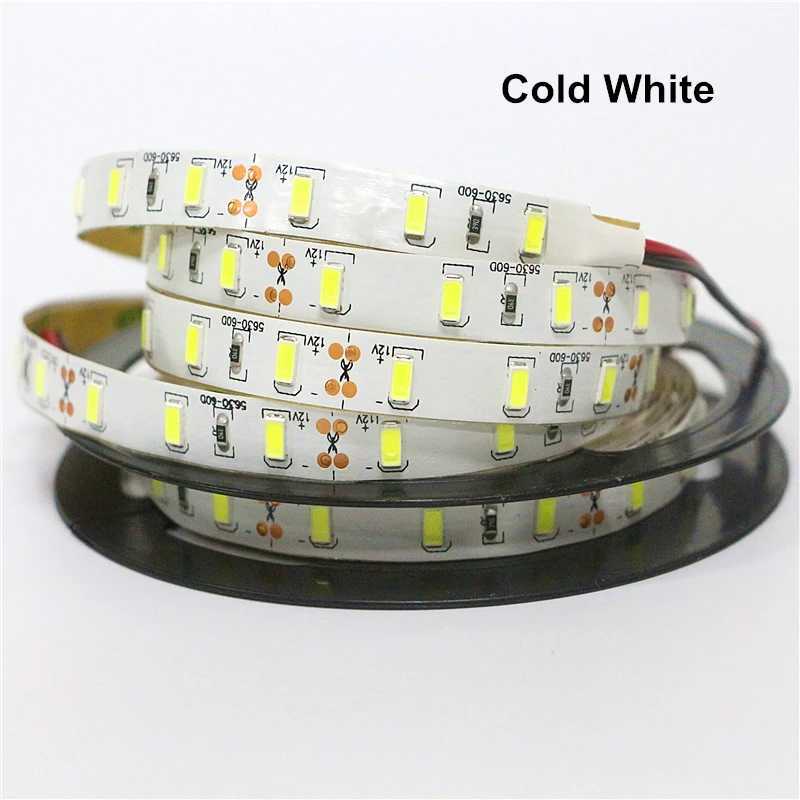 0.5m 1m 2m 3m 4m 5m 60leds/m SMD 5630 Flexible LED Strip Light 12V IP30 IP65 Waterproof LED Tape for Home KTV Bar Holiday Light W250701