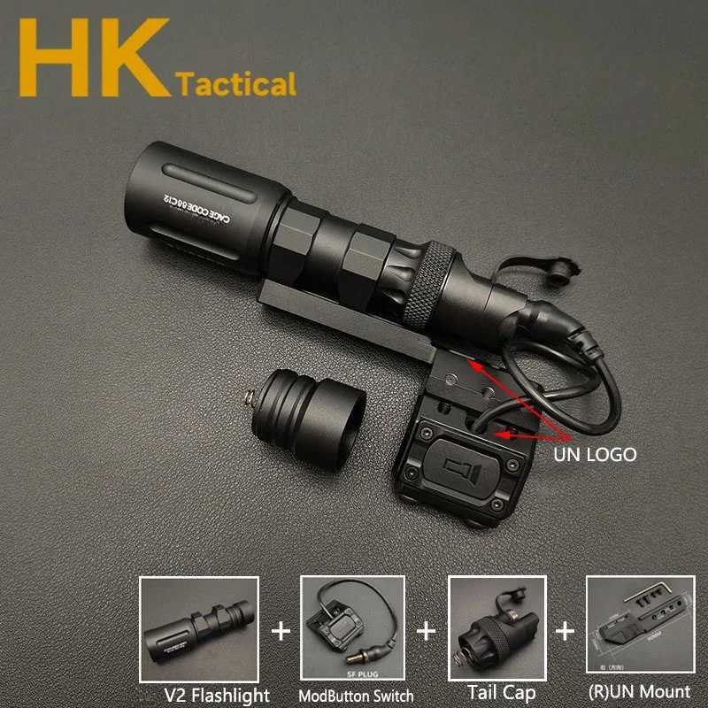 Tactical with Original Scout Light Metal Flashlight with Modbutton Switch Airsoft Weapon Light Offset Mount Hunting XJ250701
