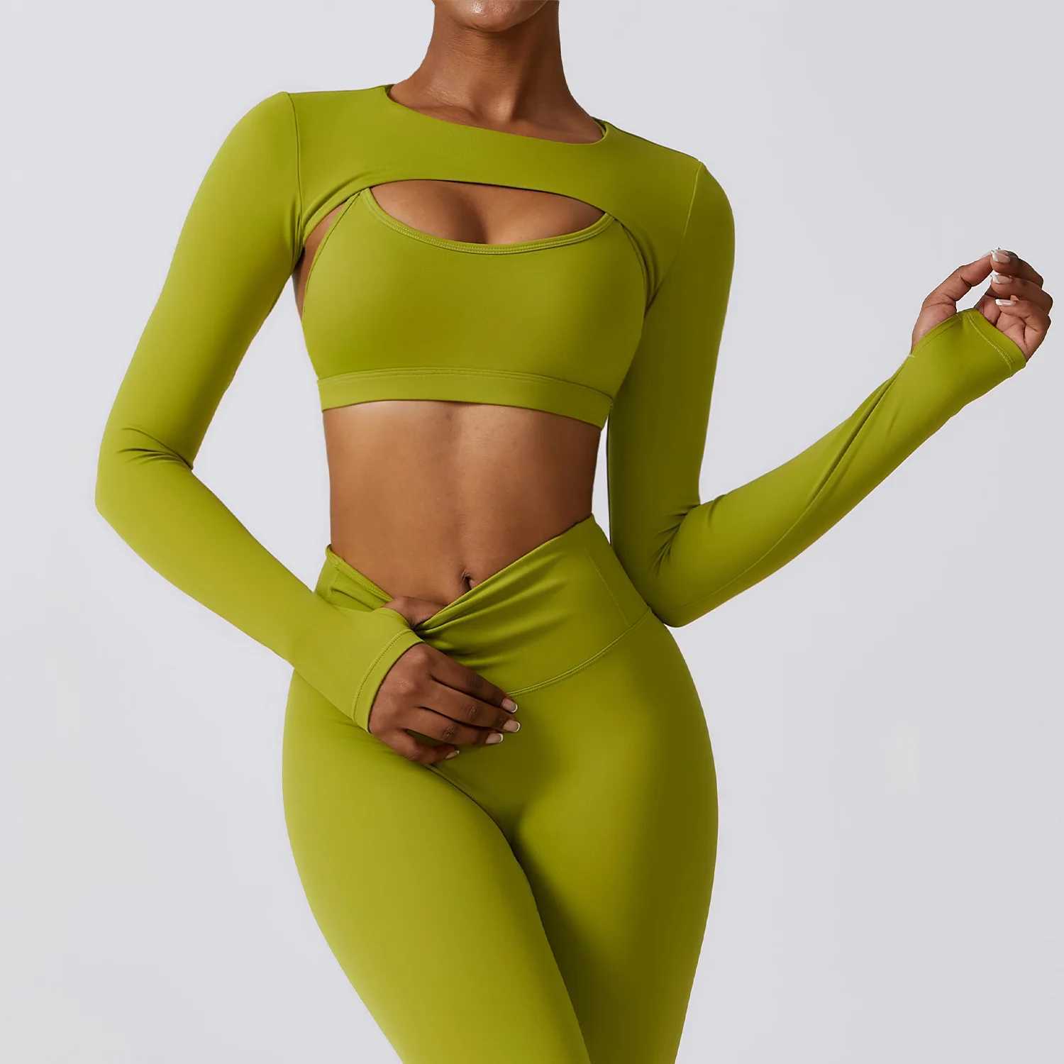 Sports Camisole Yoga Long Sleeve Shawl Yoga Top Nude Fitness Top Gym Push Ups Workout Top Running Sports Smock XJ250702