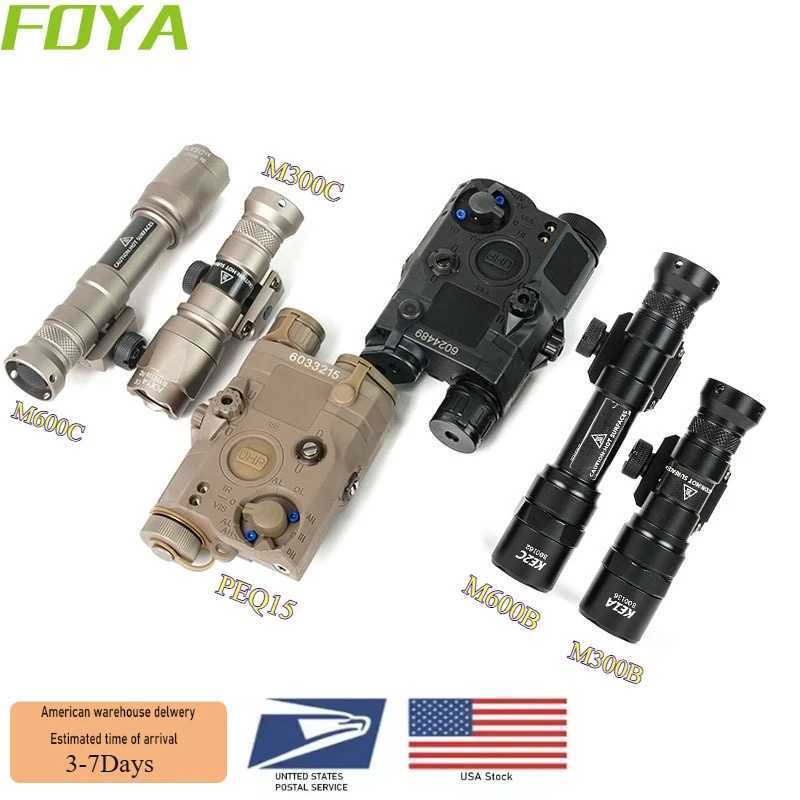 US Warehouse Tactical Gear SF M600B M600C M300B M300C X300 Flashlight PEQ15 Airsoft Hunting Weapon LED Scout Light fits 20MM Rail XJ250701