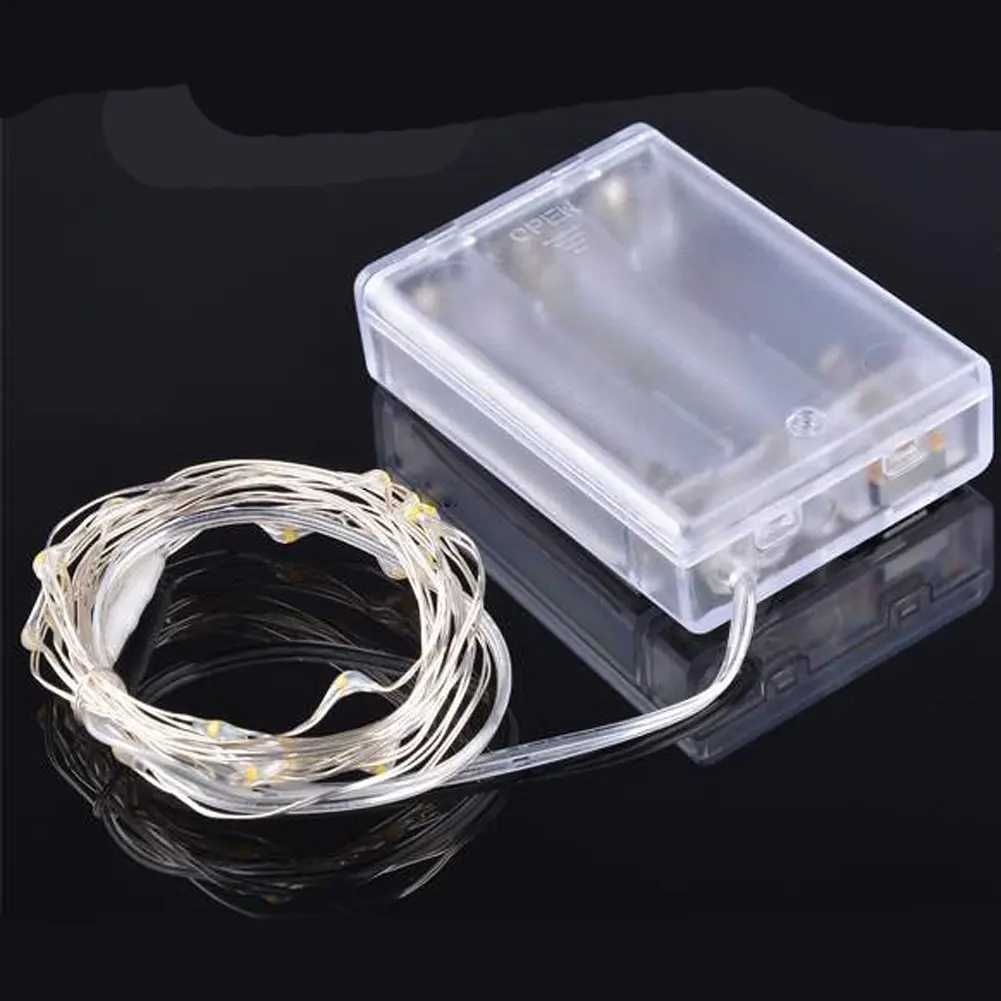 1M 2M 5M 10M 20M Copper Wire LED Battery Box String Lights Holiday Lighting Fairy Lights For Christmas Wedding Party Decoration W250701