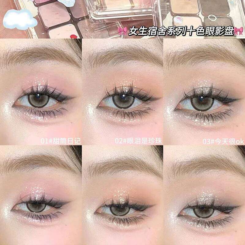 FLORTTE Wackky Girls Dormitory Series Eyeshadow Ten Color Palette Matte Powder Daily Comprehensive Makeup Plate X250702