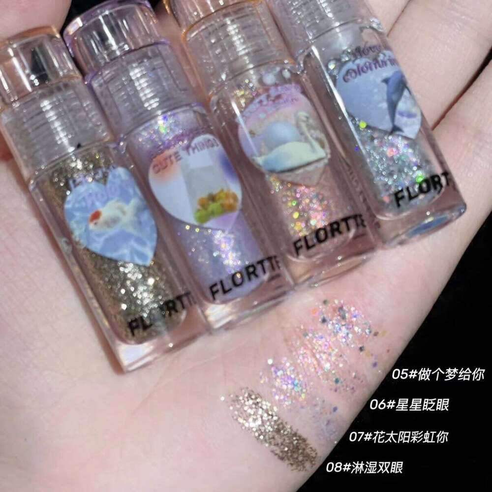 FLORTTE Liquid Glitter Fine Shimmer Waterproof Matte Silkworm Brightening Eyeshadow X250702 X250702 X250702