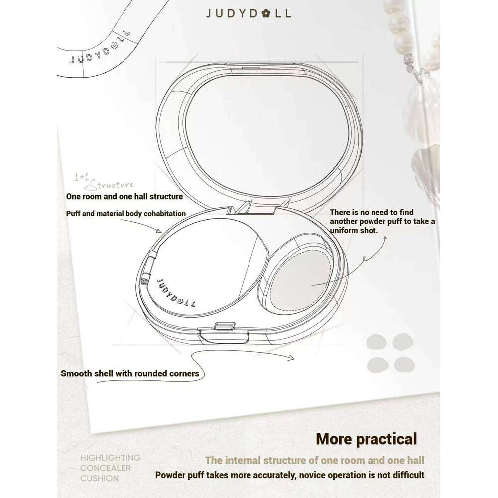 Judydoll Air Cushion Concealer 2-in-1 Portable Longlasting Coverage lti-Use Hydrating Brightening For All Skin With Puff 8g X250702