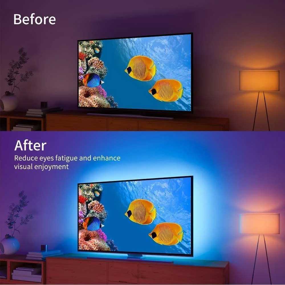USB 5V LED Lights for TV with APP Control Flexible Ribbon Tape RGB5050 30leds/m TV LED Backlight Room Bedroom Decor Lighting W250701
