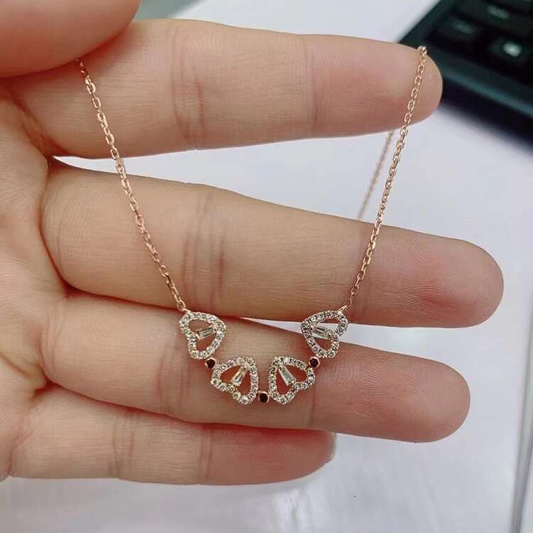 DHCollections Transformable Four Leaf Clover Heart Pendant Necklace Lucky Charm Gothic Style Jewelry for Women Sweater Chain