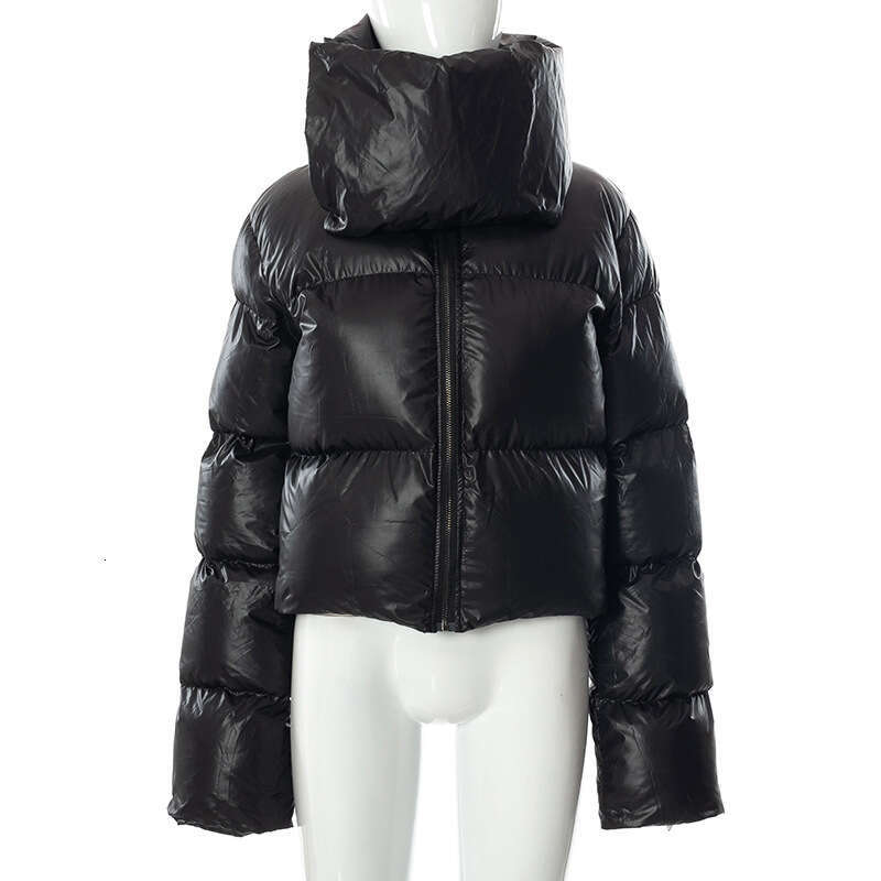 Fashion Women's Winter Ins Thick Snap Button Scarf Coat Warm Cotton Puffer Jacket B5