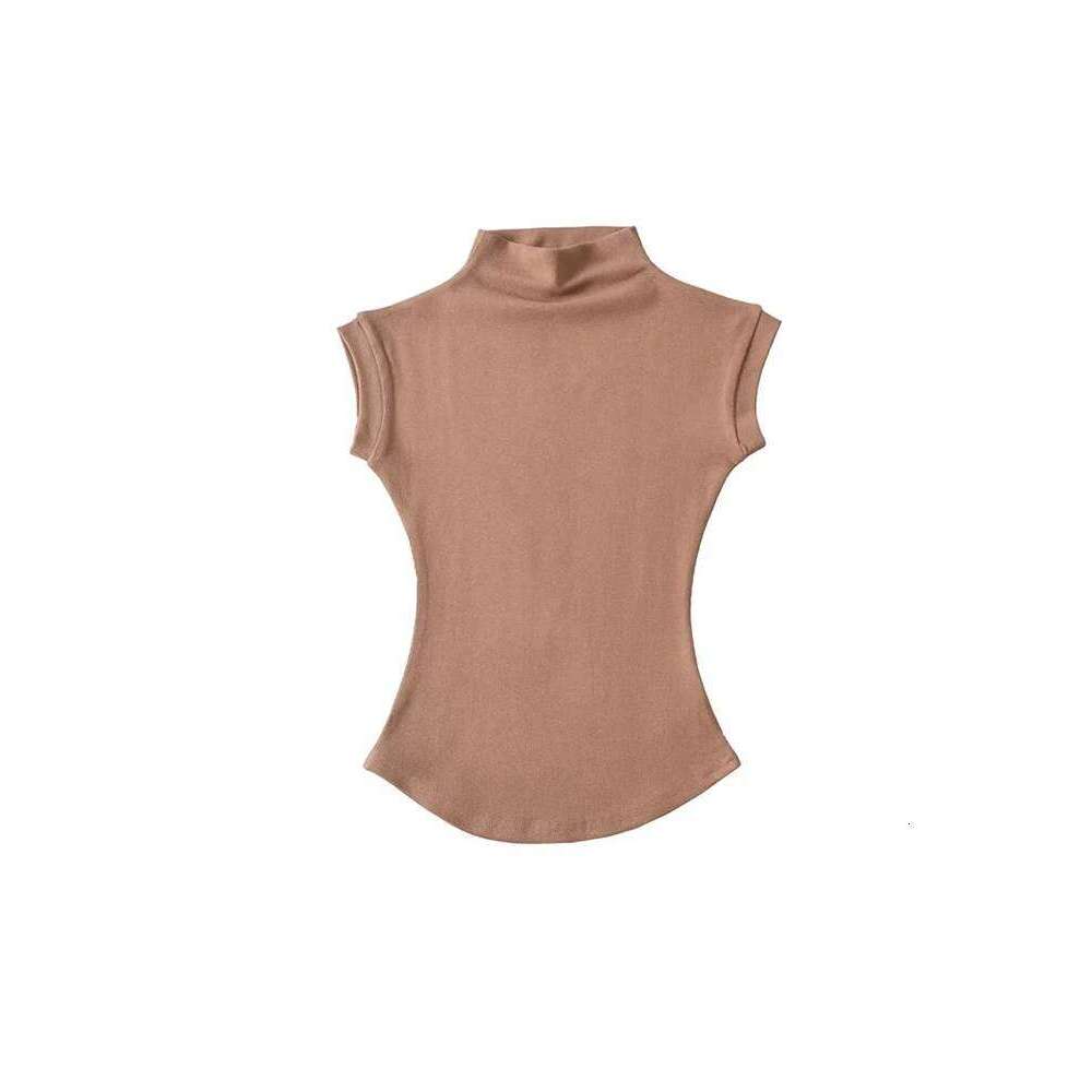 hoodie Women's Wear Women Summer Sexy Turtleneck Sleeveless T-Shirts Tops Solid Slim Fit Pullovers Causal Shirts Female Streetwear Basics Tees ja