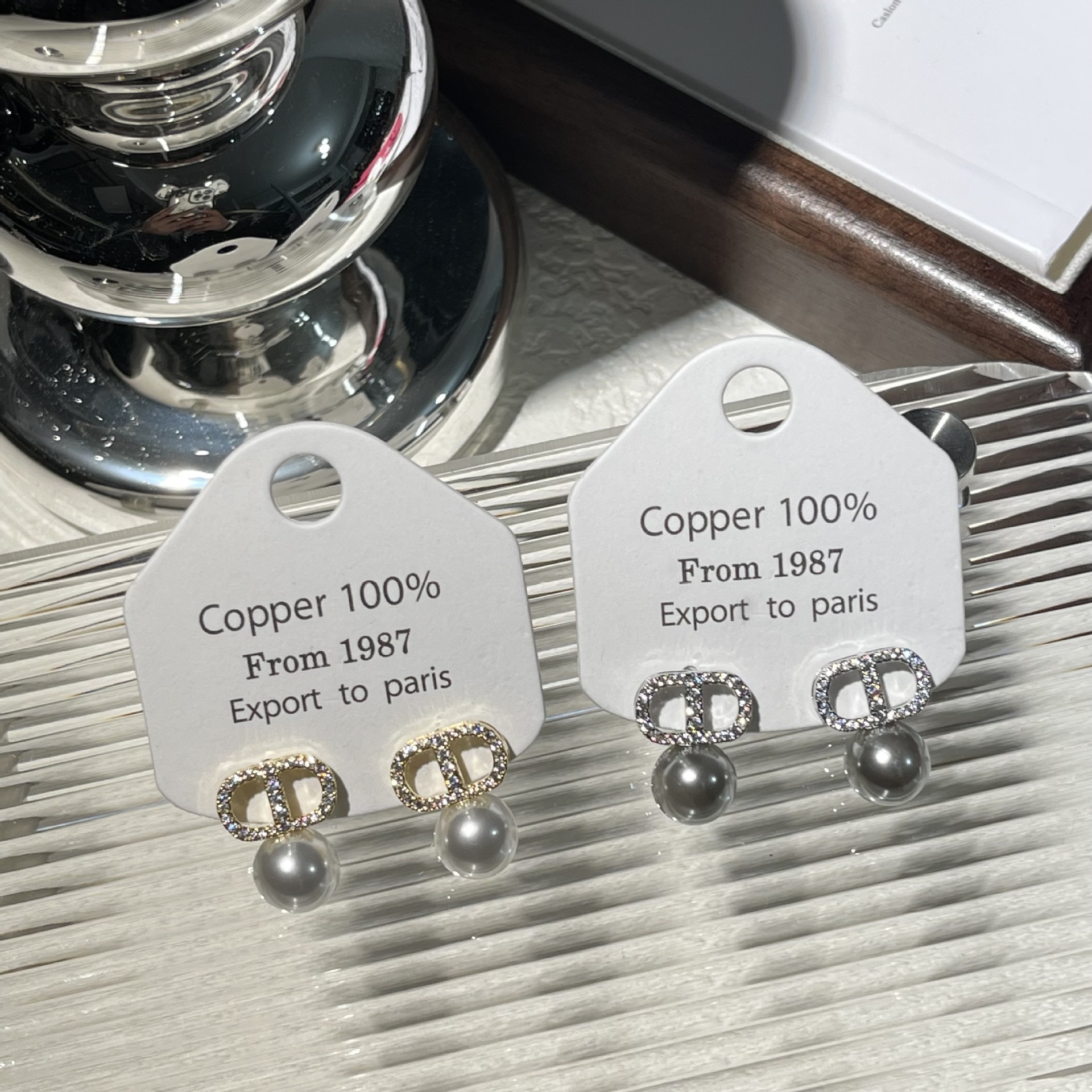 Elegant Zircon Pearl Letter Stud Ladies' Jewelry Earrings Earrings For Women Unique Design High-end Designer Earrings Earrings New Trendy Fashion