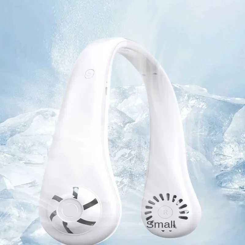 Hanging Neck Fan Convenient Small Fan Can Be Freely Adjusted Mini Small USB Charging Leafless Large Wind Hanging Neck Outdoors T250702